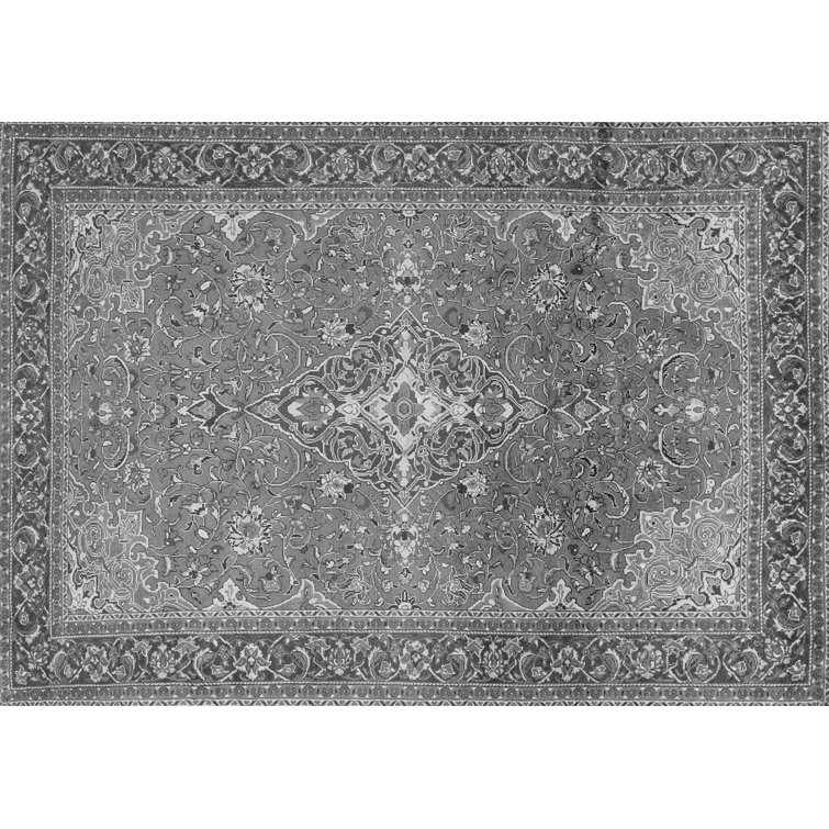 Canora Grey Negar Gray/Black Machine Washable Rug Wayfair